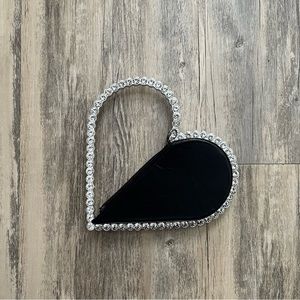 Nasty Gal Diamanté Heart Grab Bag Black